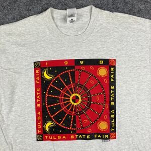1998 Tulsa State Fair T-Shirt XL Gray  Fruit of the Loom Lofteez Graphic Tee